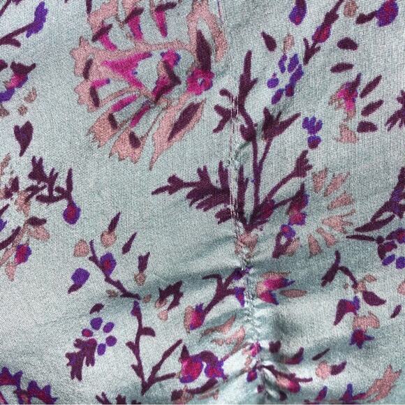 Sundance blue purple floral tassel tie silk blend top size Small - Picture 8 of 15